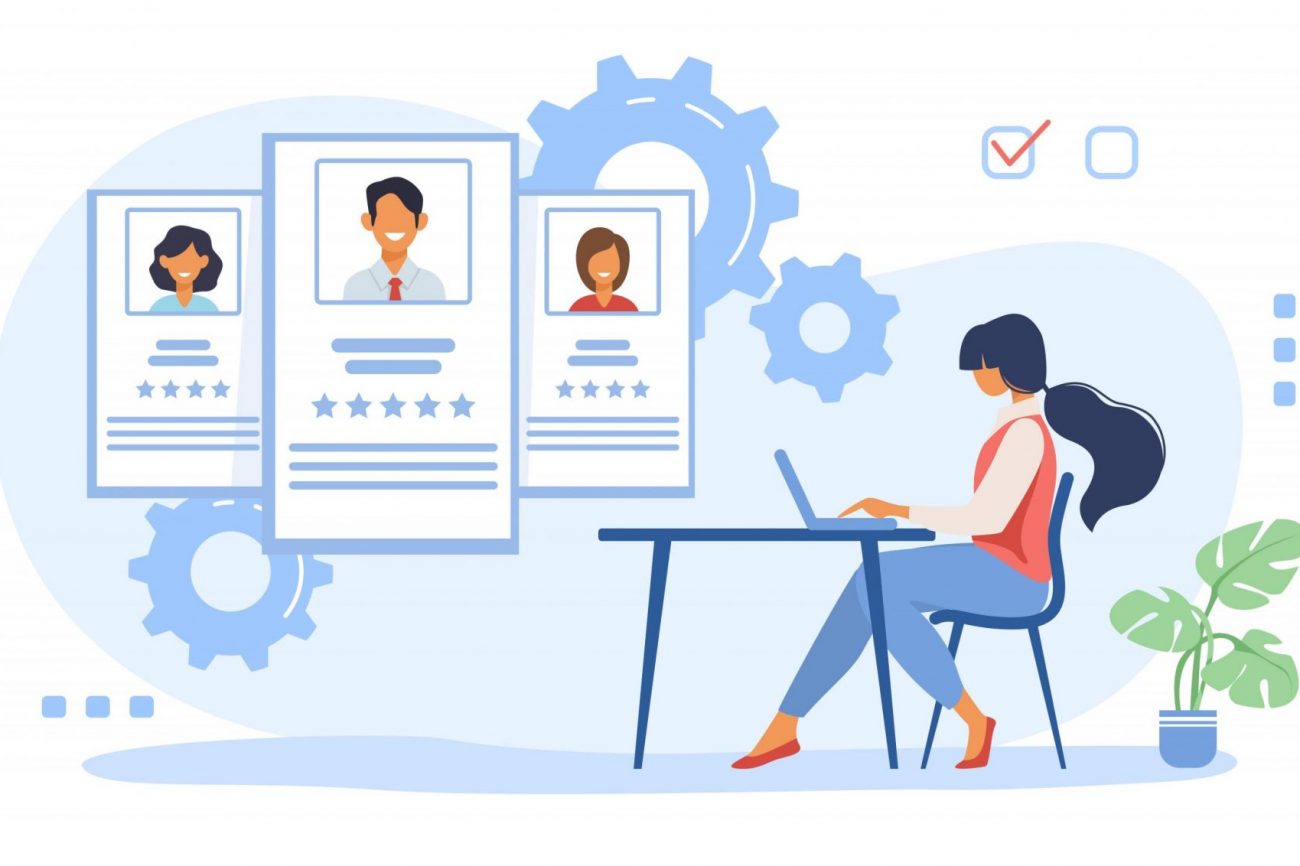 Photo of woman reviewing candidates for a job illustrates blog: "5 Job Description Mistakes To Avoid"